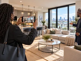 A local Runner attending a property viewing and recording what they find