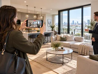 A local Runner attending a property viewing and recording what they find